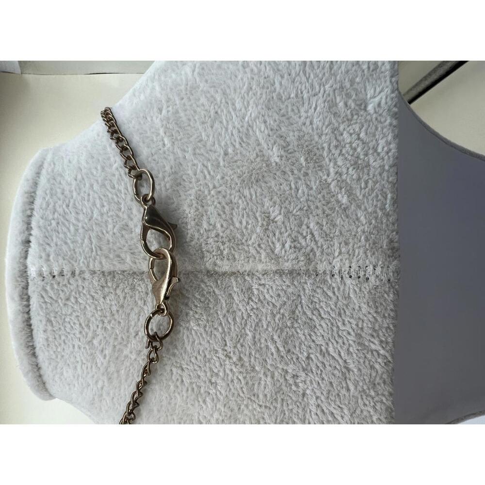 Vintage Style Gold Tone Necklace with Black Pendant and Chain Fringe - Picture 7 of 8